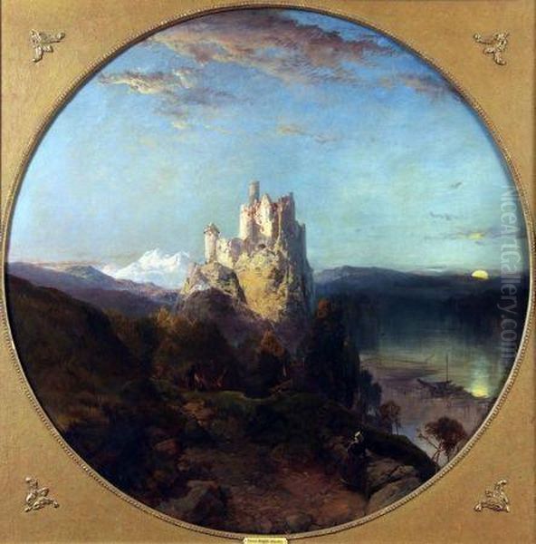 View Of The Rhine Oil Painting by Henry Bright