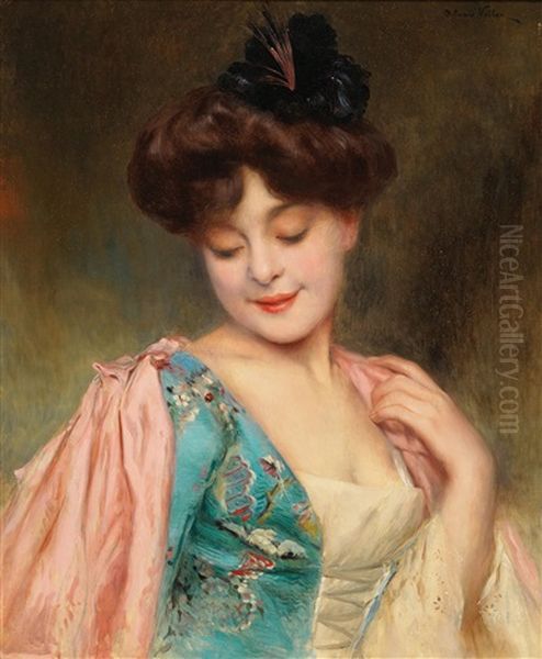 A Coquette Lady Oil Painting by Alexis Vollon