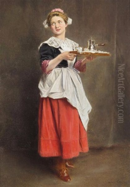 The Cheerful Maid Oil Painting by Alexis Vollon