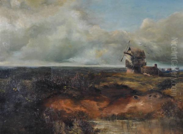 Upper Sheringham Broadland Oil Painting by Henry Bright