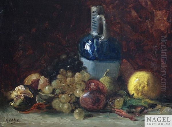 Obststilleben Mit Krug Oil Painting by Antoine Vollon