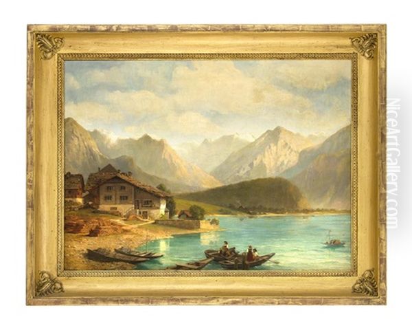 Vierwaldstadter See Oil Painting by Johann Jakob Vollweider