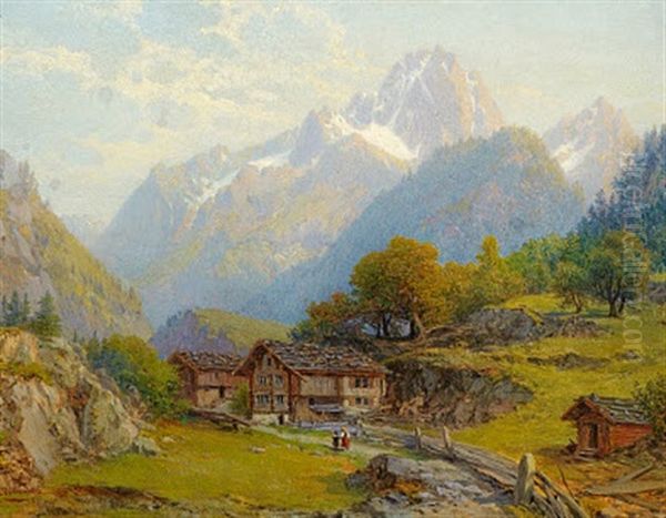 Blick Auf Den Bristen Oil Painting by Johann Jakob Vollweider