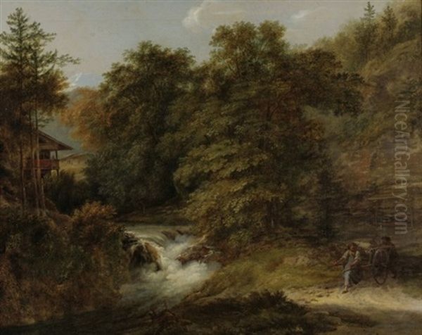 Grosse Landschaft Mit Bergbach Oil Painting by Johann Georg Volmar