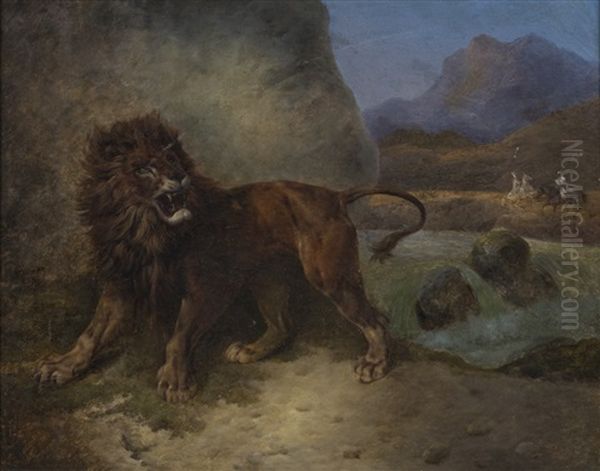 Lion D'atlas Oil Painting by Joseph Simon Volmar