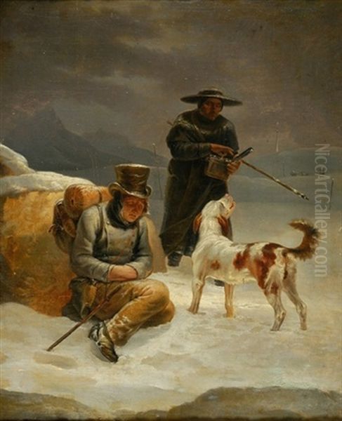 Rettungsszene Auf Dem Grossen St. Bernhard Oil Painting by Joseph Simon Volmar