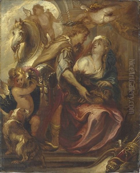 Meleager And Atalanta Oil Painting by Pieter Crynse Volmaryn