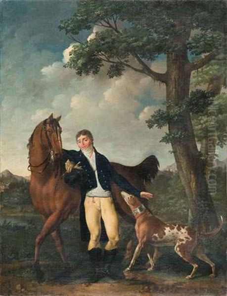 Cavalier, Probablement Un Membre De La Colonie Francaise De Philadelphie Oil Painting by Denis Alexandre Volozan