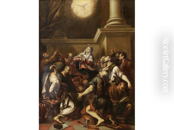 The Miracle Of Pentecost Oil Painting by Giovanni Battista Volpato