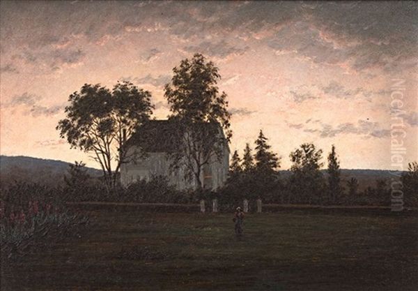 In Evening Light, The Rectory, Riversdale Oil Painting by Jan Ernst Abraham Volschenk