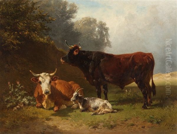 Auf Der Weide Oil Painting by Johann Friedrich Voltz