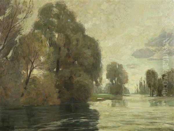 Lakeside Landscape by Wilhelm Volz