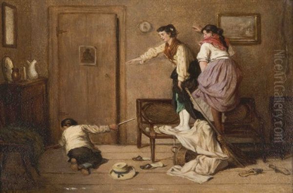 La Chasse A La Souris Oil Painting by Hermann Volz