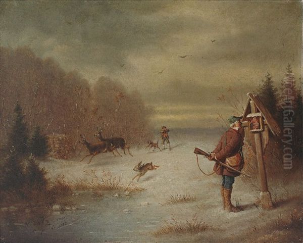 Der Sonntagsjager Oil Painting by Hermann Volz