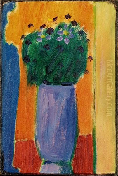 Grosses Stilleben: Blumen In Violetter Vase by Alexej von Jawlensky