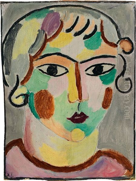 Frauenportrait Oil Painting by Alexej von Jawlensky