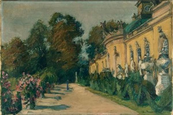 Promenade Bei Der Bildergalerie, Schloss Sanssouci Oil Painting by Konrad Von Kardorff