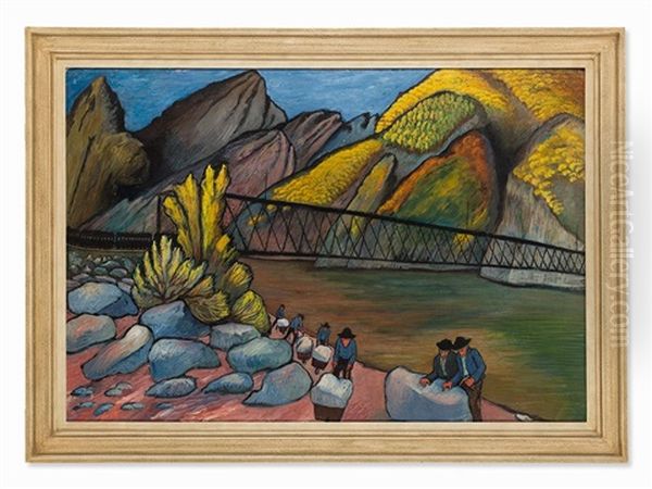 The Bridge Oil Painting by Marianne von Werefkin