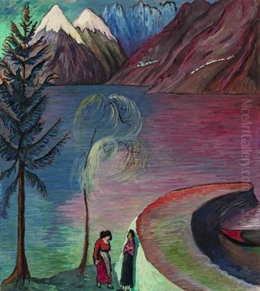 A L'aube Oil Painting by Marianne von Werefkin