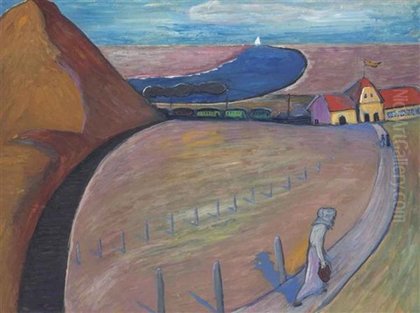 Bahnhof Prerow (dunenlandschaft) Oil Painting by Marianne von Werefkin