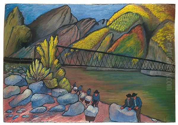 Die Brucke Oil Painting by Marianne von Werefkin