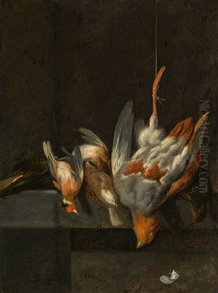 Hunting Still Life With Birds Oil Painting by Jan Vonck