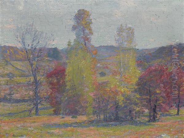 Fecund Autumn Oil Painting by Robert Vonnoh