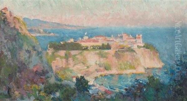 The Rock Of Monaco Oil Painting by Robert Vonnoh