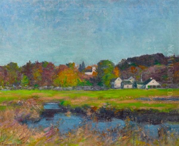 Buoyant Autumn Oil Painting by Robert Vonnoh