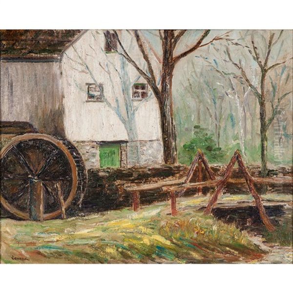 Mill Scene Oil Painting by Robert Vonnoh