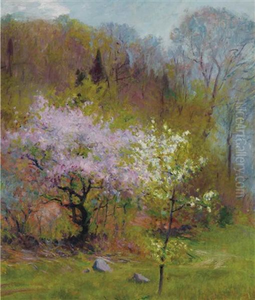 Spring Trees Oil Painting by Robert Vonnoh