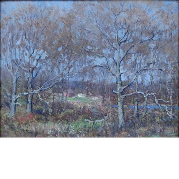 Late Fall Landscape Oil Painting by Clark Greenwood Voorhees