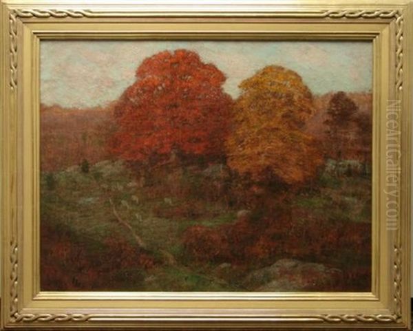 Autumn Hillside Oil Painting by Clark Greenwood Voorhees