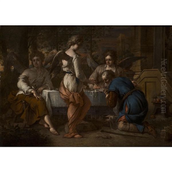 Abraham Et Les Trois Anges Oil Painting by Johannes Voorhout the Elder