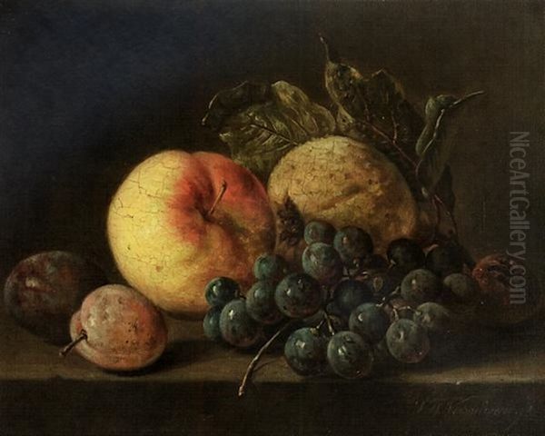 Fruchtestilleben Oil Painting by Sebastiaan Theodorus Voorn-Boers