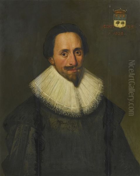 Portrait Of A Man, Bust-length Oil Painting by Cornelis van der Voort