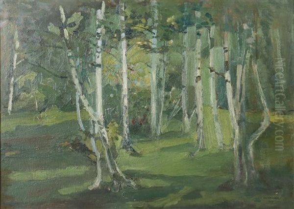 Birkenwald Oil Painting by Lascar Vorel