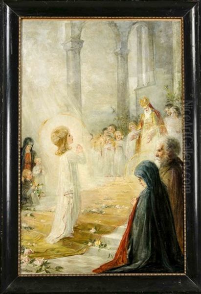 Der Zwolfjahrige Jesus Im Tempel Oil Painting by Zdenka Vorlova-Vlckova