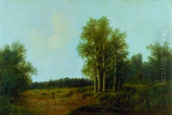 A Wooded Landscape With A Huntsman Oil Painting by Sokrat Maksimovich Vorobiev