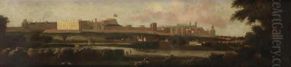 A View Of Windsor Castle Seen From The North Oil Painting by Johannes Vorsterman