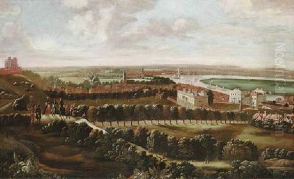 Greenwich From One Tree Hill, With The River Thames And The City Of London Beyond Oil Painting by Johannes Vorsterman