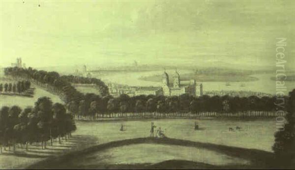 View From Greenich Park Toaward's St. Paul's Oil Painting by Johannes Vorsterman