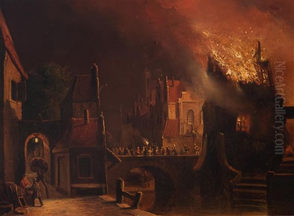 The City Fire by Christoffel Albertus Vos