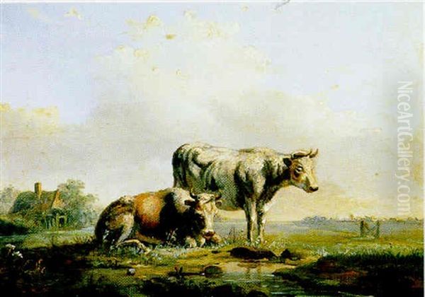 Vee Bij Een Huisje Oil Painting by Christoffel Albertus Vos