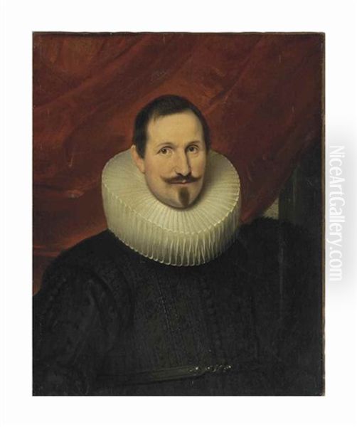 Portrait Of A Gentleman, Half-length Oil Painting by Cornelis De Vos