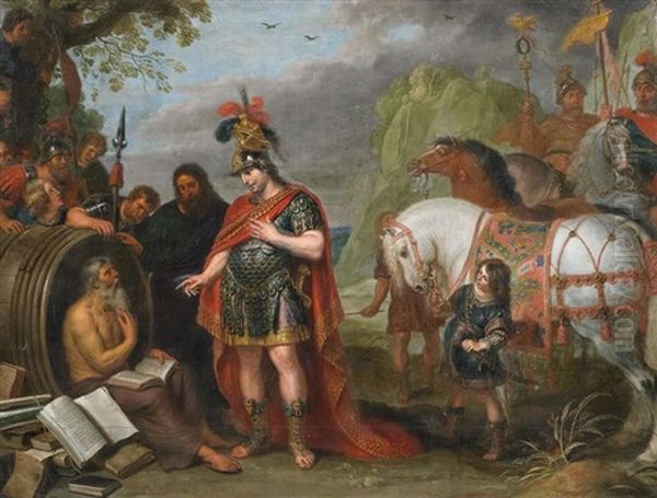 Diogenes Vor Alexander Dem Grosen Oil Painting by Cornelis De Vos