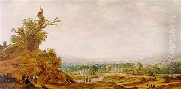 Weiter Ausblick Auf Eine Stadt Und Ein Schloss Oil Painting by Jan de (Johannes IV) Vos