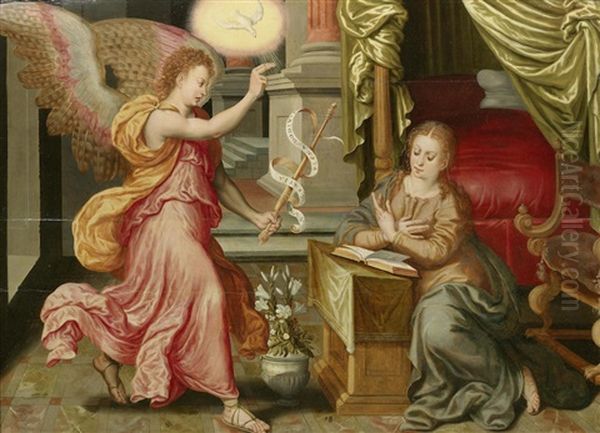 The Annunciation Oil Painting by Marten de Vos