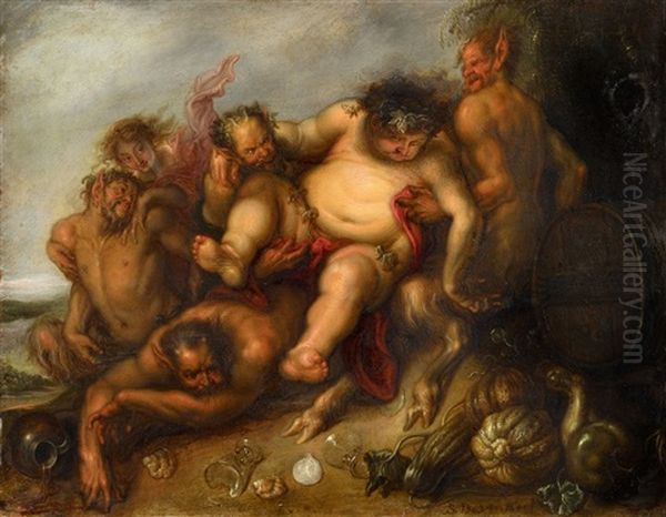 The Triuph Of Silenus Oil Painting by Simon de Vos