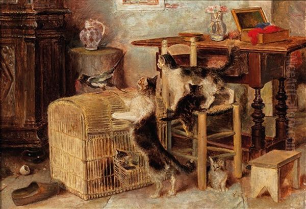 Schlimme Katzen Oil Painting by Vincent de Vos